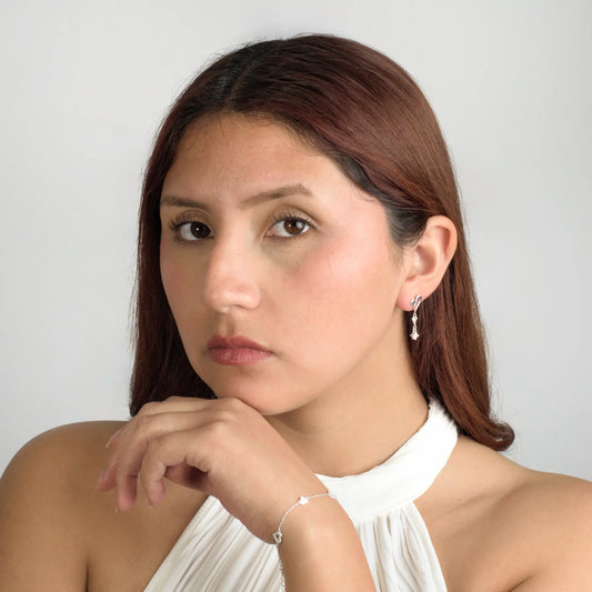 Aros plata 925 para mujer Fiorella en modelo