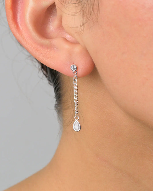 Aros plata 925 gota colgante