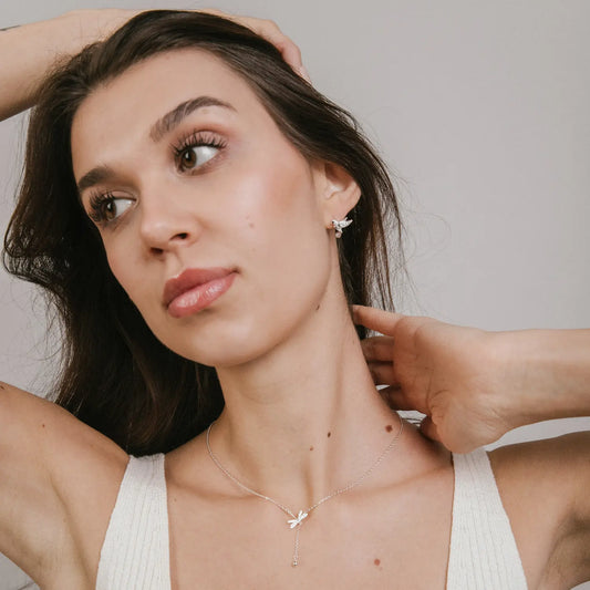 Collar para mujer plata Libélula Iris