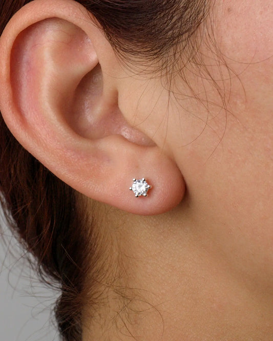 Conjunto plata 925 circón solitario brillante