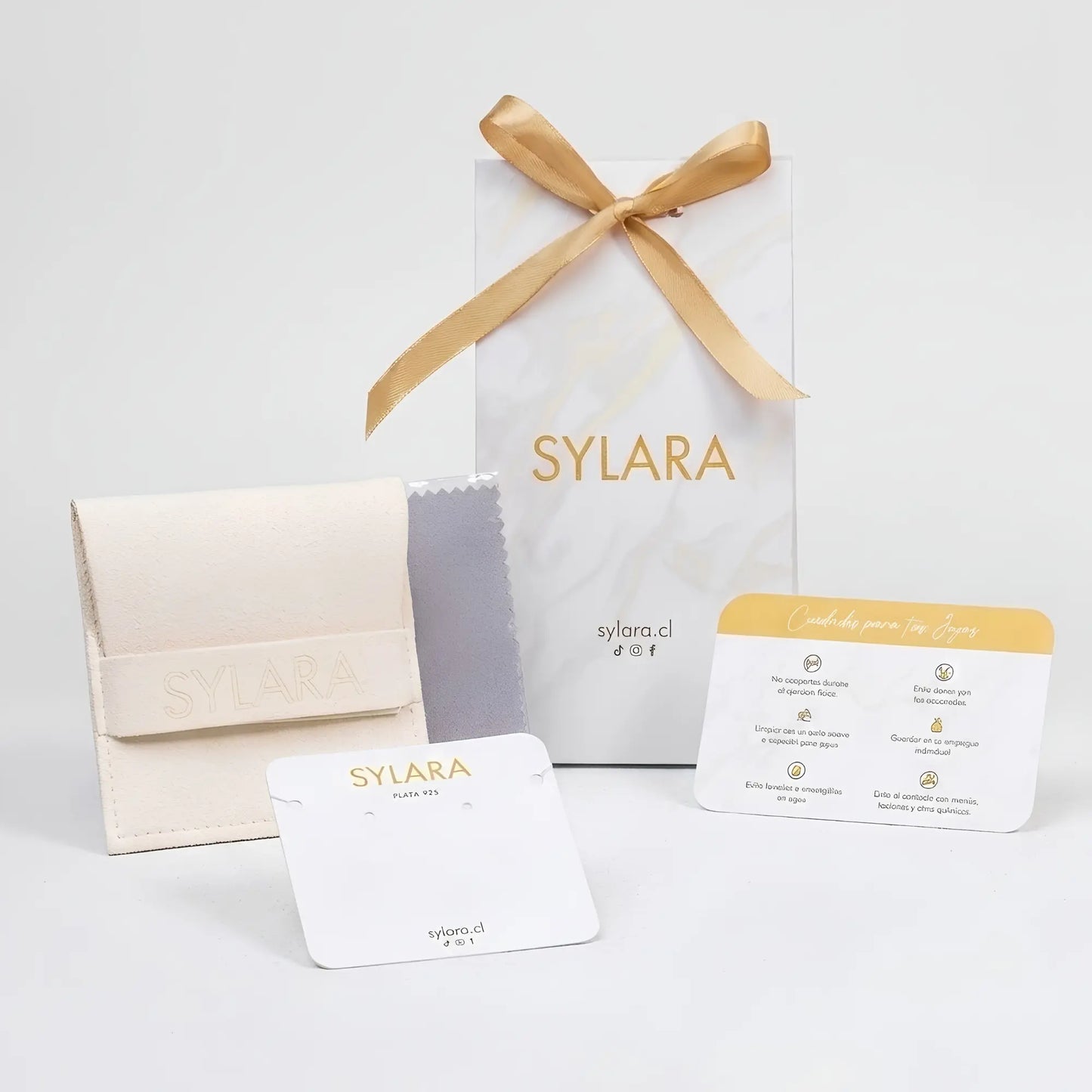Sylara packaging caja - paño pulido - bolsa - tarjeta