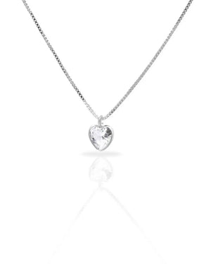 Collar plata 925 corazón punto luz blanco