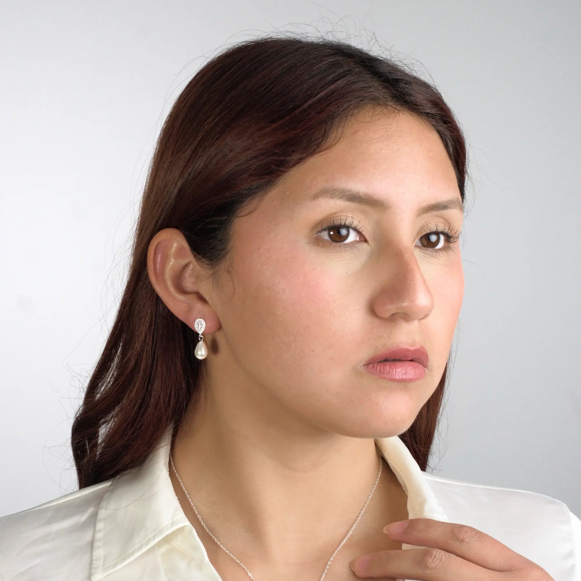 Aros plata 925 para mujer Gota Daphne colgante en modelo