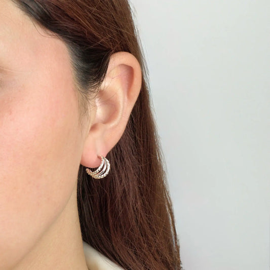 Aros plata 925 para mujer Milan en oreja