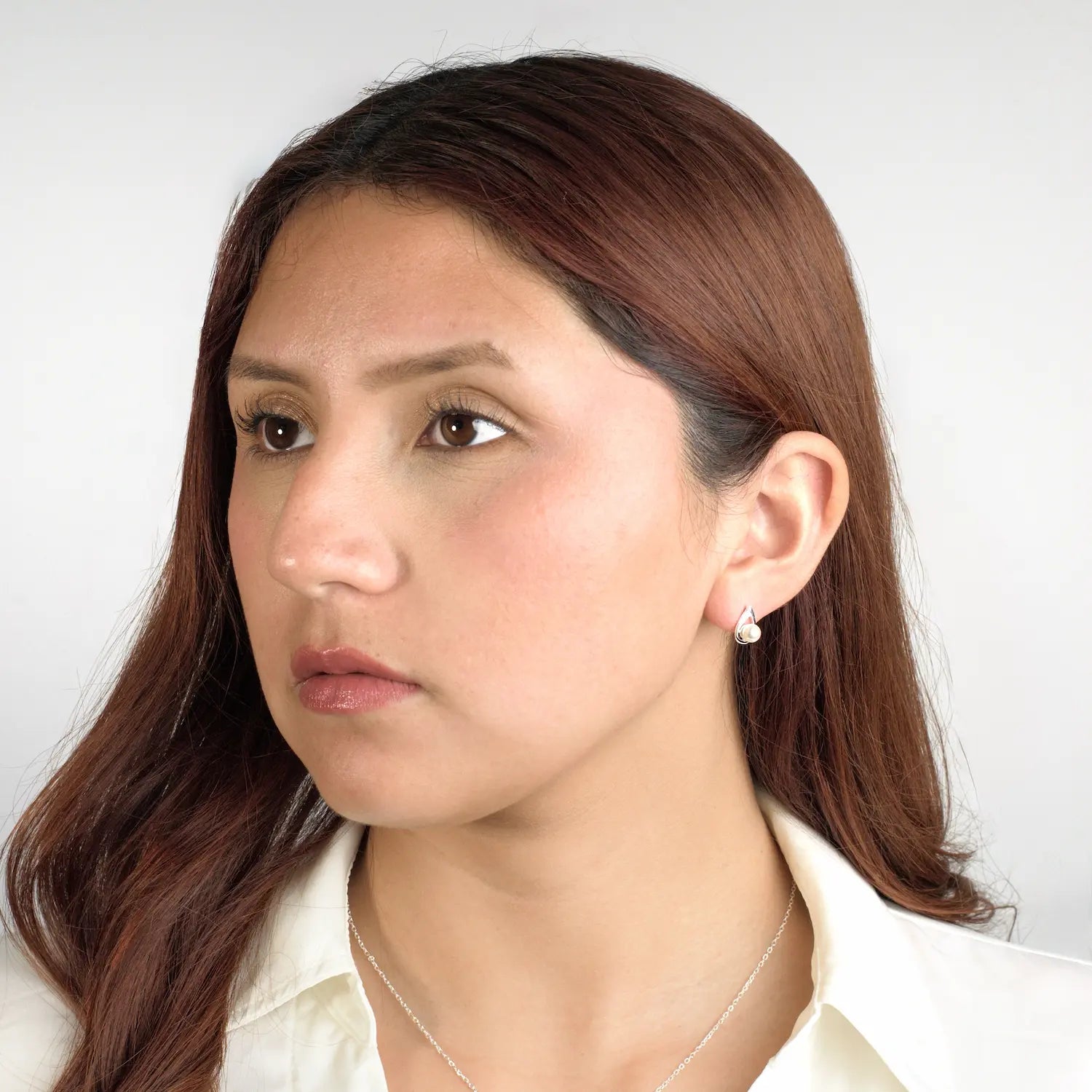Aros plata 925 para mujer Perla Aura