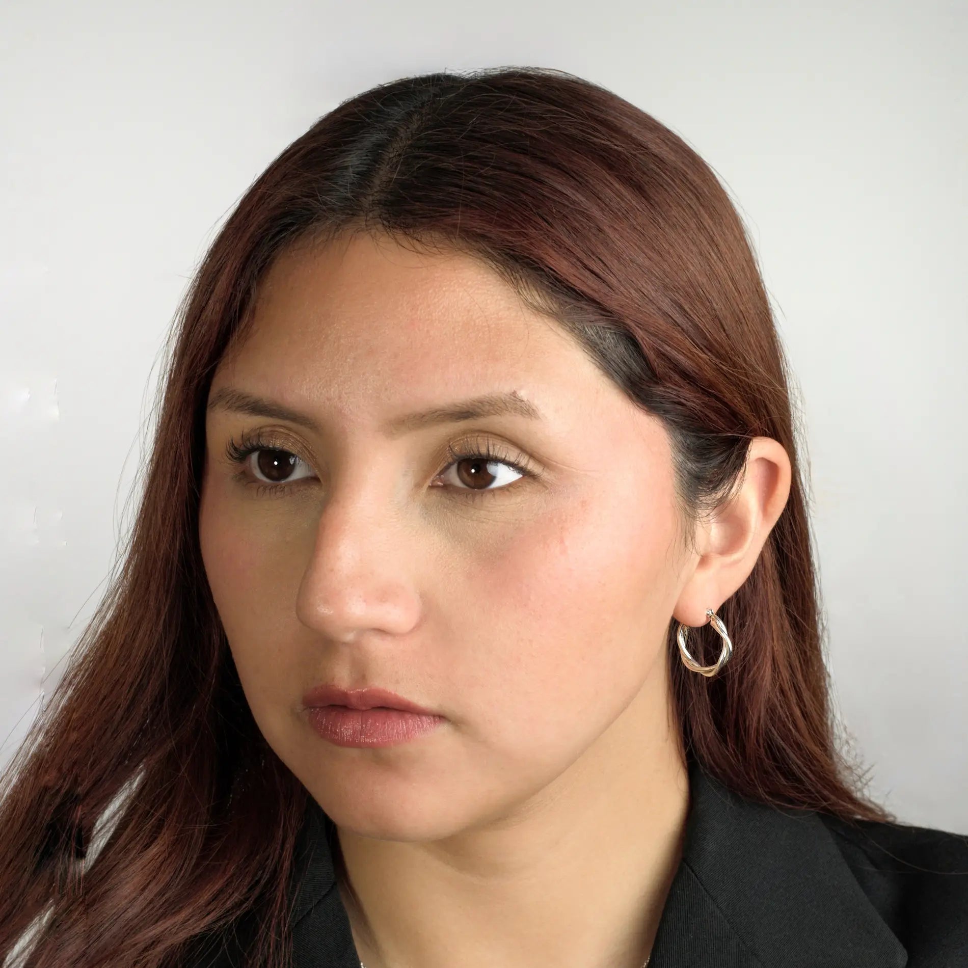 Aros plata 925 para mujer  Twisted argolla doble en modelo