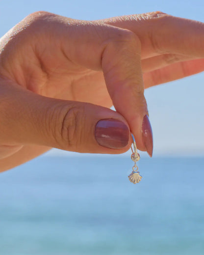 Aros plata 925 argolla con almeja