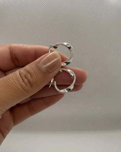 Aros plata 925 circular diseño irregular