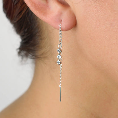 Aros plata 925 Cascada para mujer en modelo