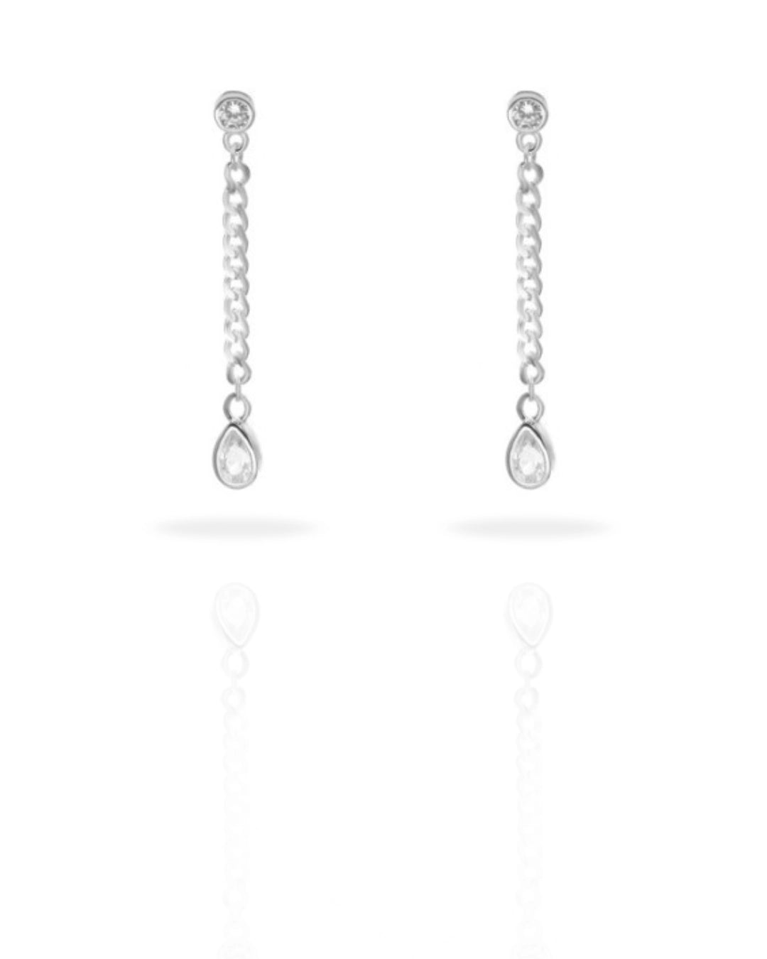 Aros plata 925 gota colgante