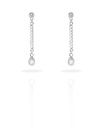 Aros plata 925 gota colgante