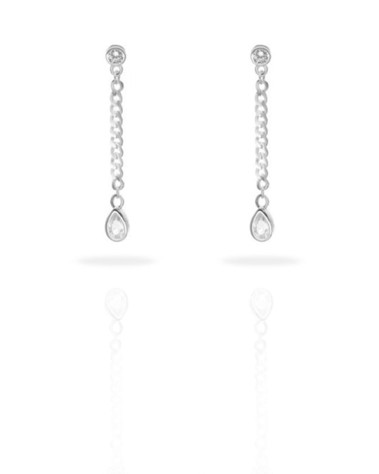 Aros plata 925 gota colgante