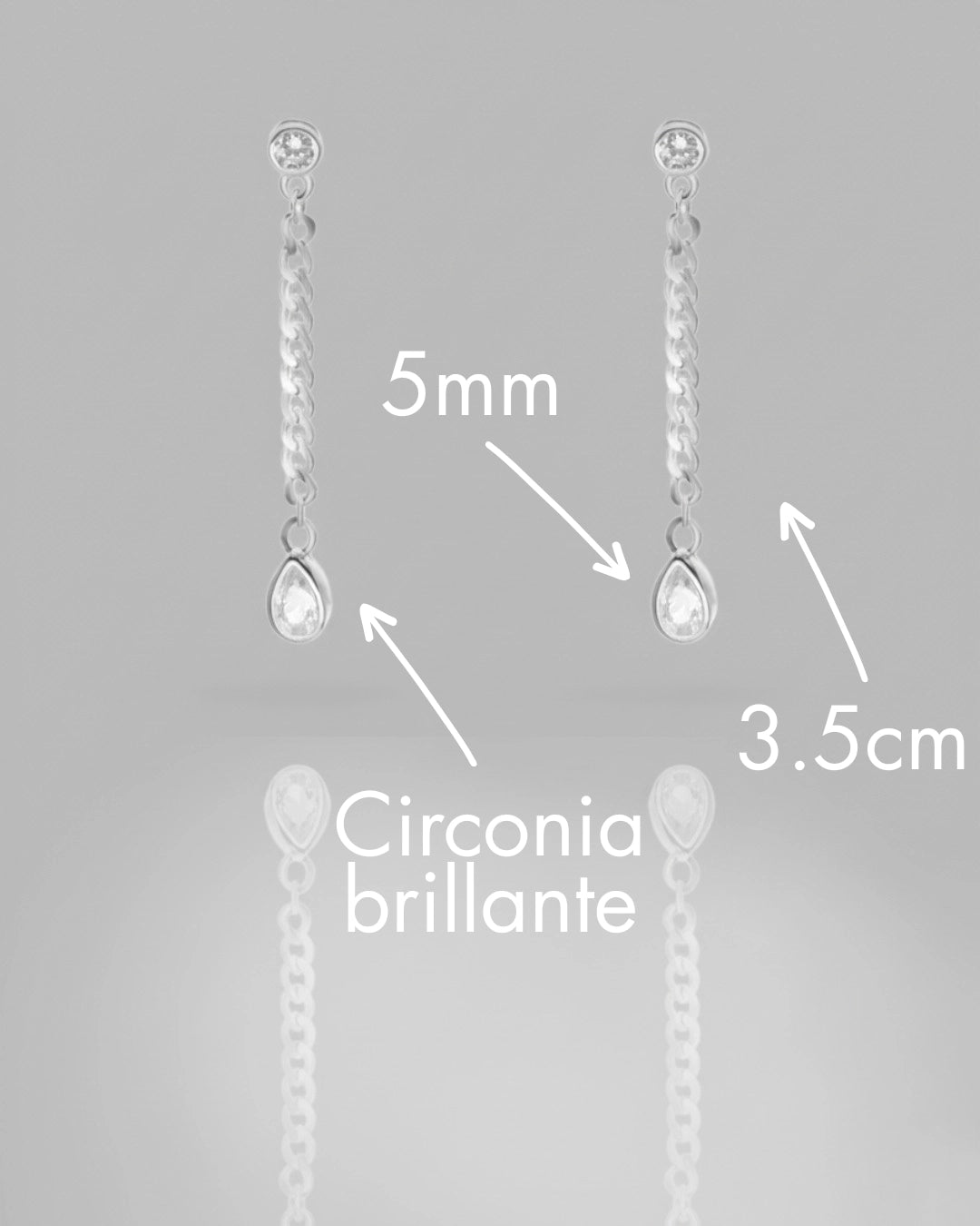 Aros plata 925 gota colgante