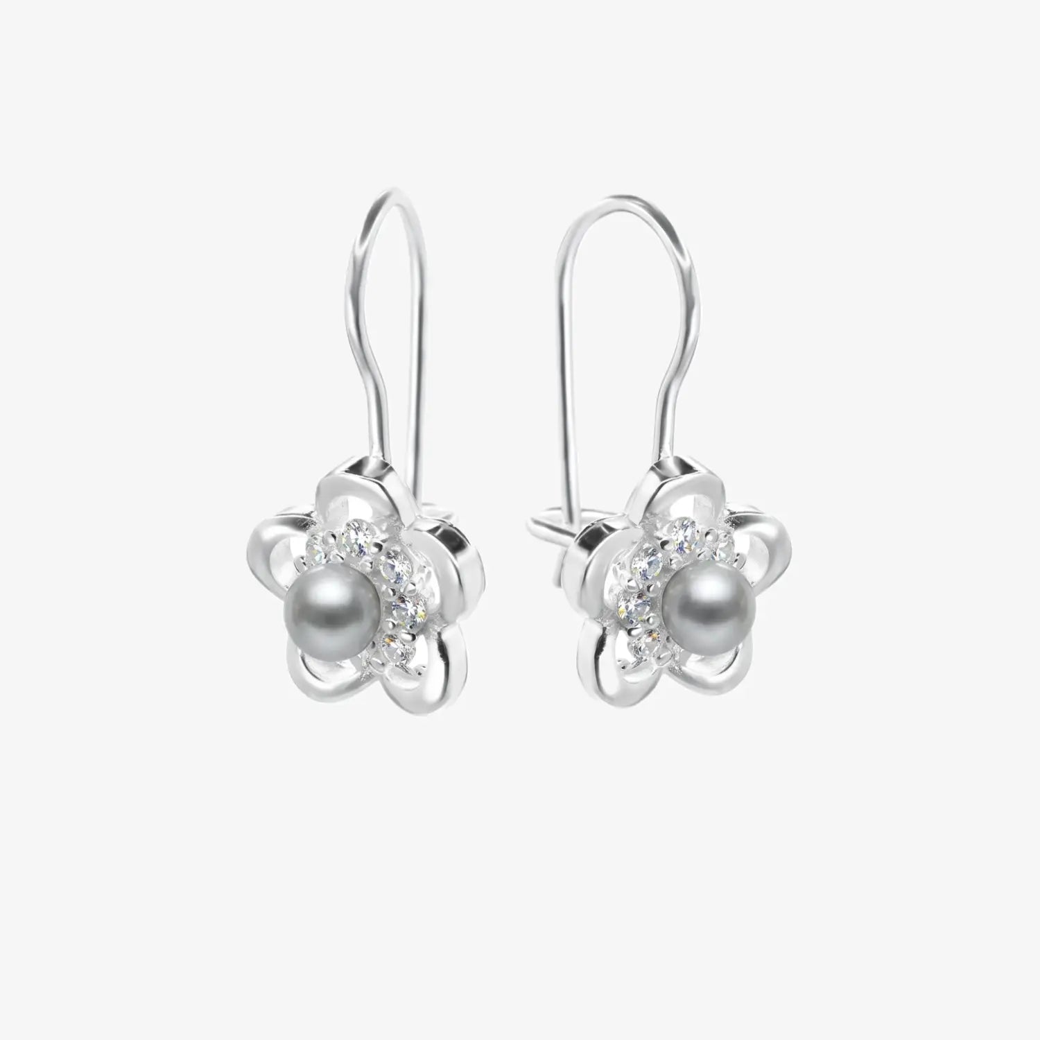 Aros plata 925 Camelia para mujer de frente