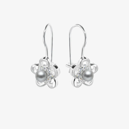 Aros plata 925 Camelia para mujer de frente
