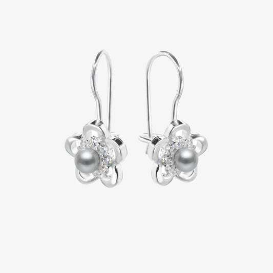 Aros plata 925 Camelia para mujer de frente