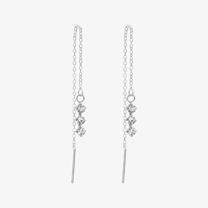 Aros plata 925 Cascada para mujer de frente