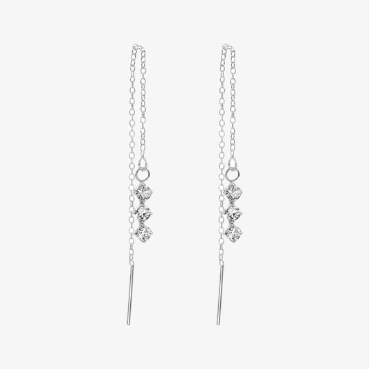 Aros plata 925 Cascada para mujer de frente