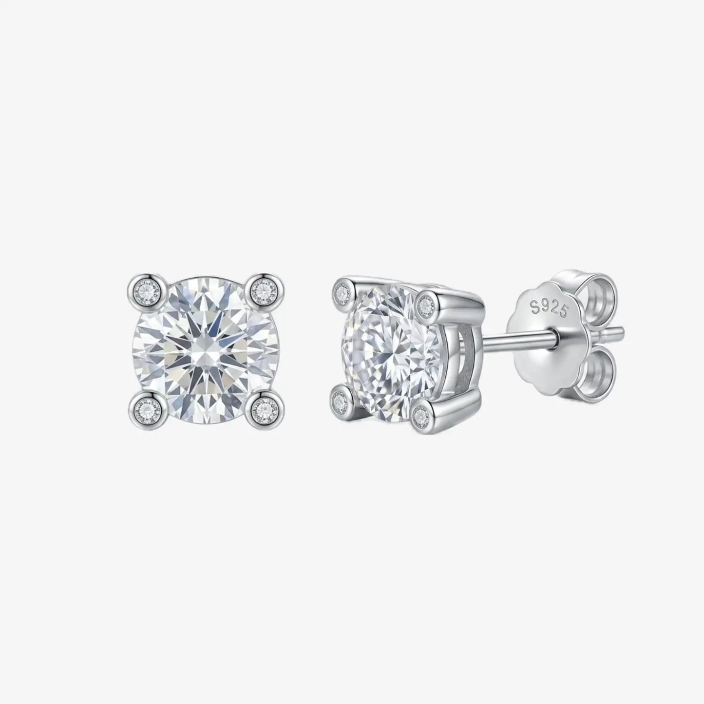 Aros plata 925 Clio para mujer de frente y lateral