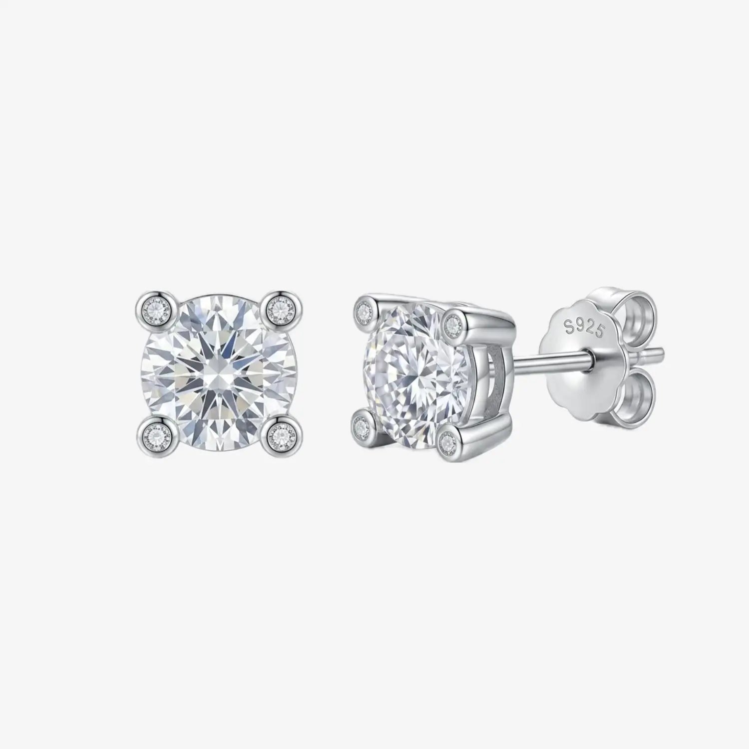 Aros plata 925 Clio para mujer de frente y lateral