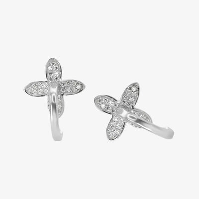 Aros plata 925 Magnolia para mujer de frente y lateral