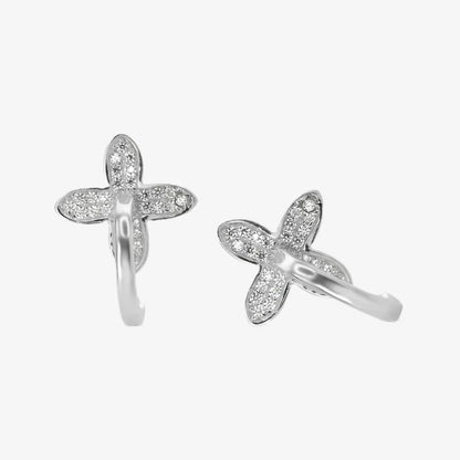 Aros plata 925 Magnolia para mujer de frente y lateral