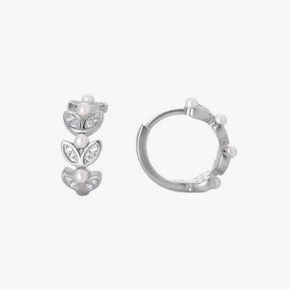 Aros plata 925 Rocio para mujer frente y costado