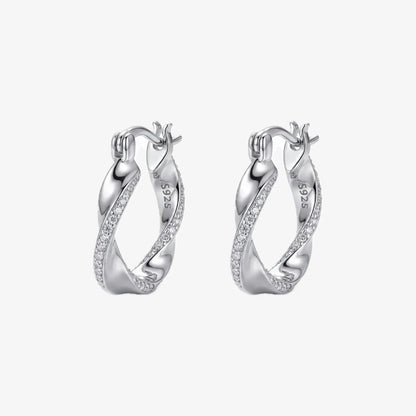 Aros plata 925 Serena para mujer de frente y costado