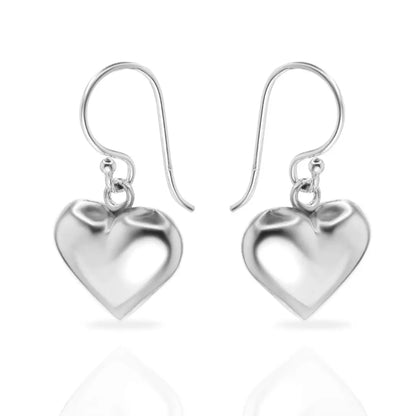 Aros plata 925 para mujer Sofia corazon fondo blanco