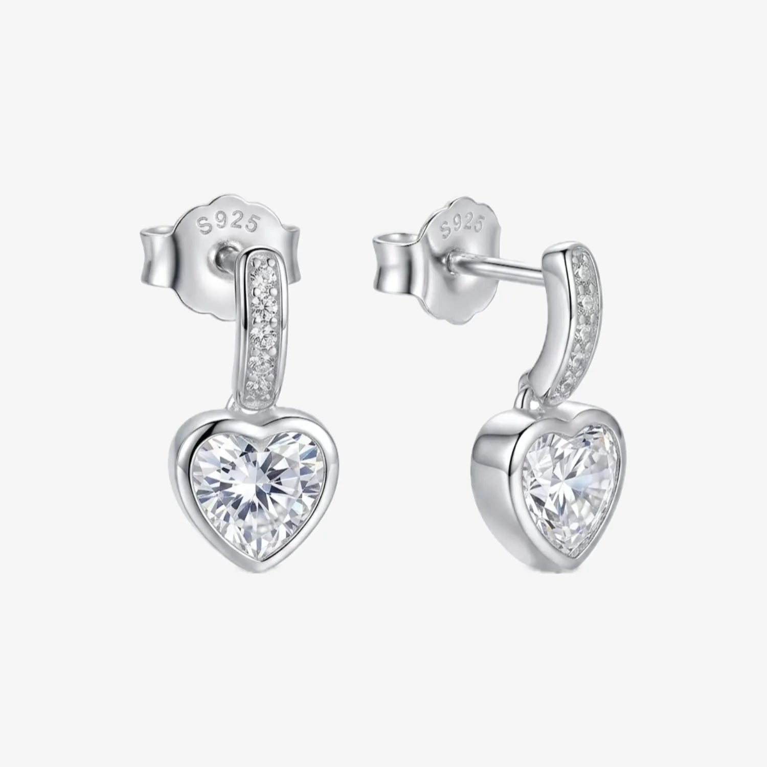 Aros plata 925 Valentina para mujer de frente y costado
