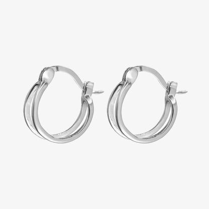 Aros plata 925 Alia para mujer de frente y costado fondo blanco
