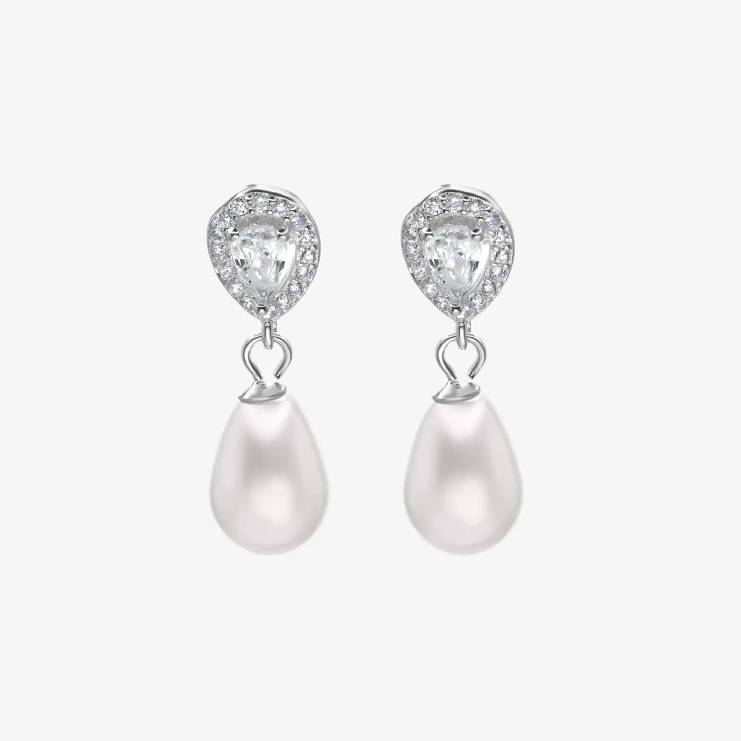 Aros plata 925 Gota Daphne para mujer de frente en fondo blanco