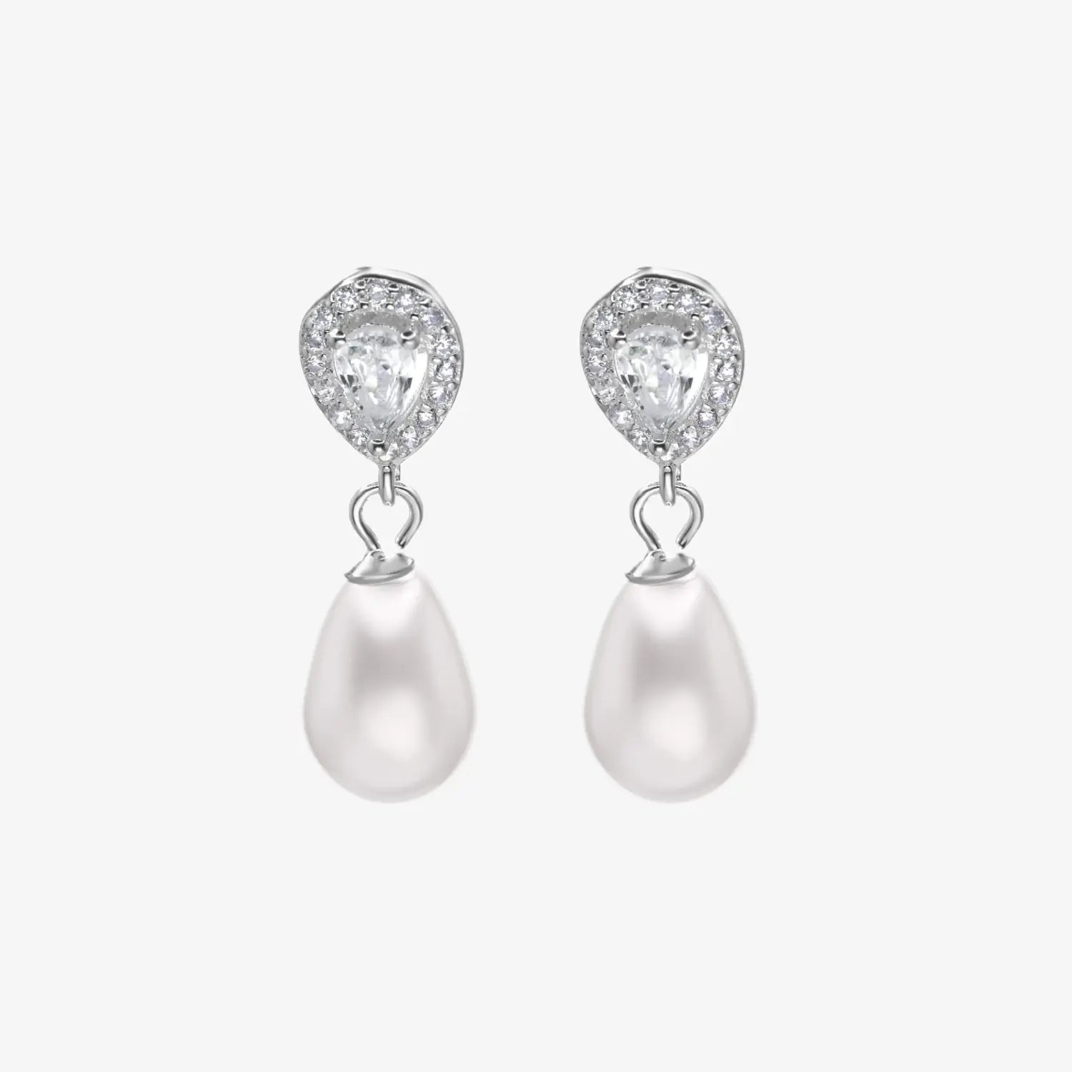 Aros plata 925 Gota Daphne para mujer de frente en fondo blanco