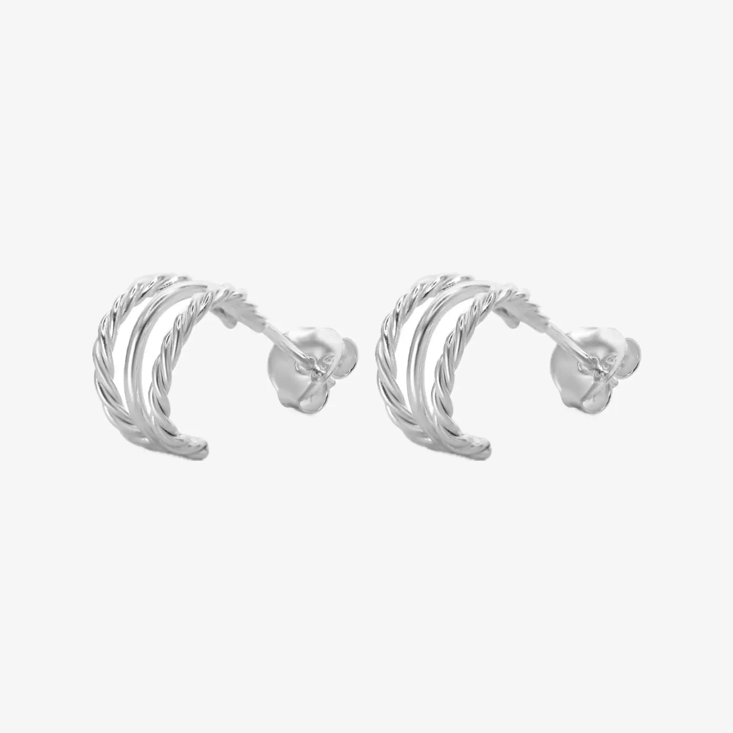 Aros plata 925 Milan para mujer de costado en fondo blanco