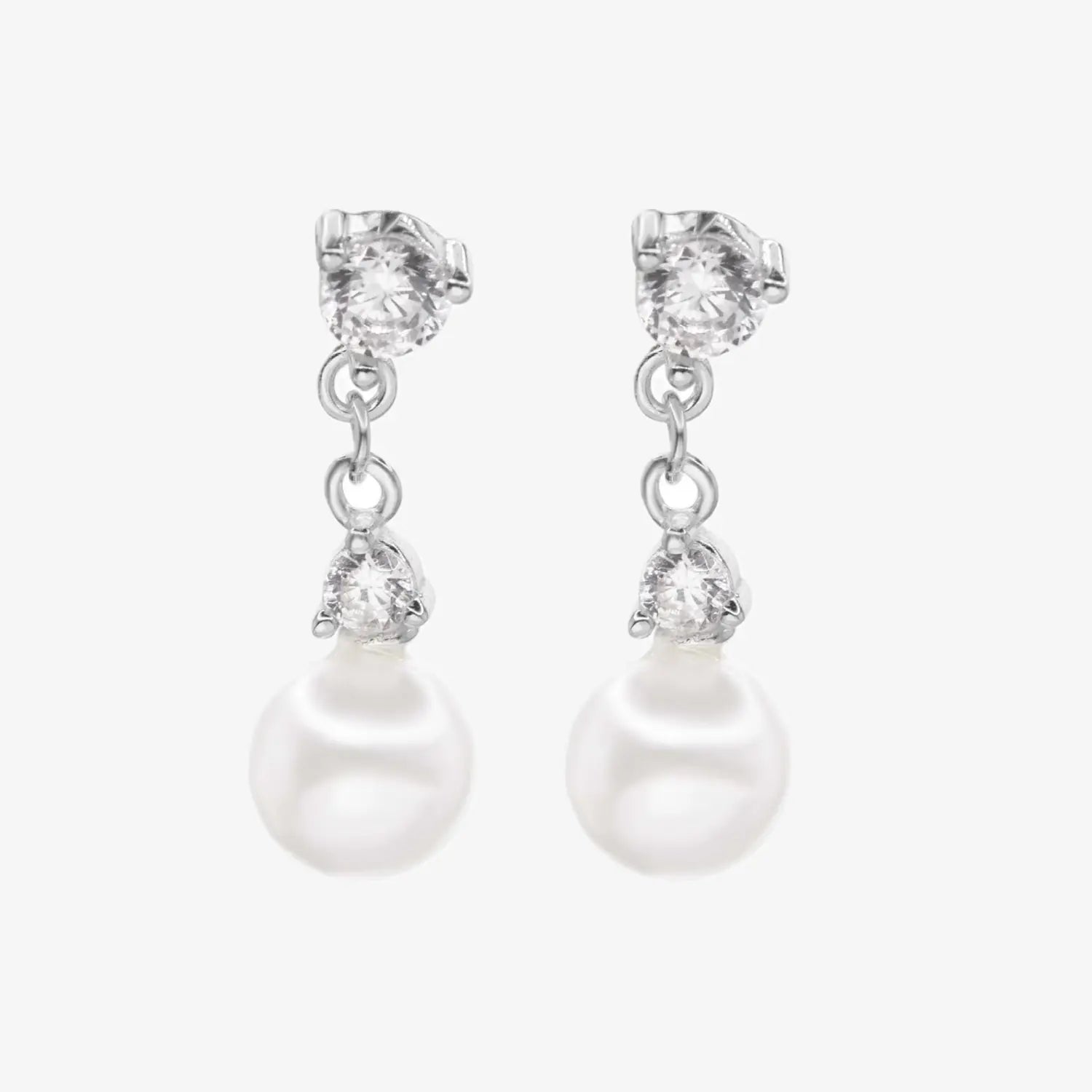 Aros plata 925 Perla Florence para mujer de frente en fondo blanco
