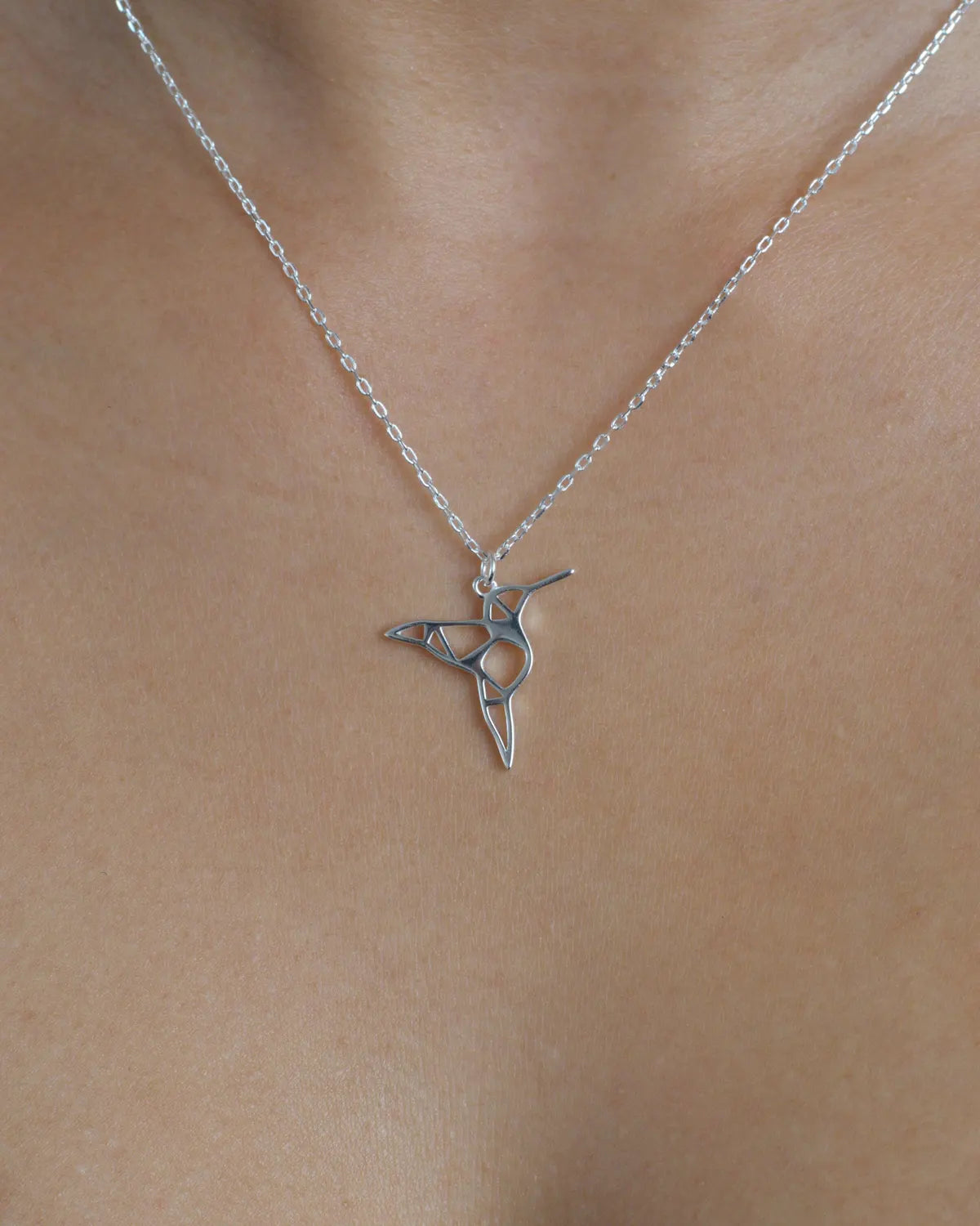 Collar plata 925 colgante colibrí