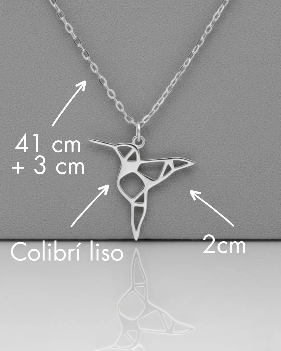 Collar plata 925 colgante colibrí