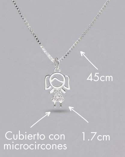 Collar plata 925 colgante niña