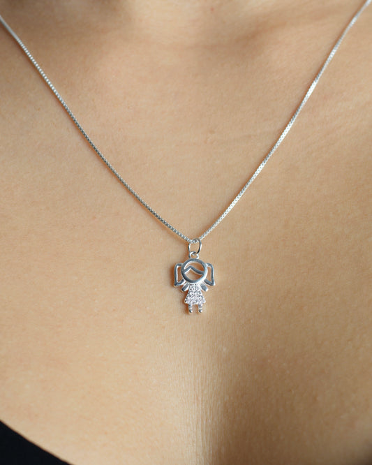 Collar plata 925 colgante niña