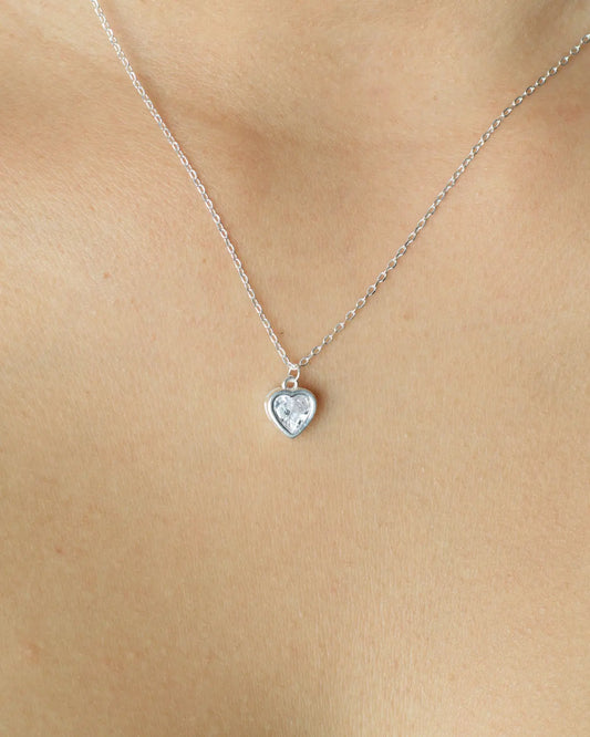 Collar plata 925 corazón brillante