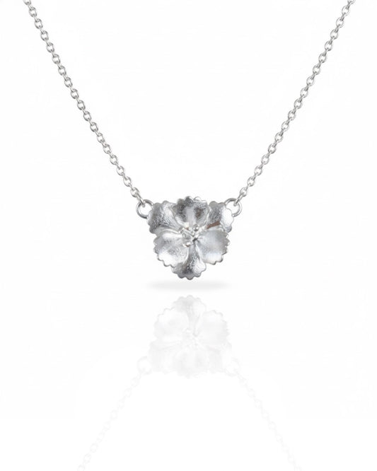 Collar plata 925 flor pensamiento