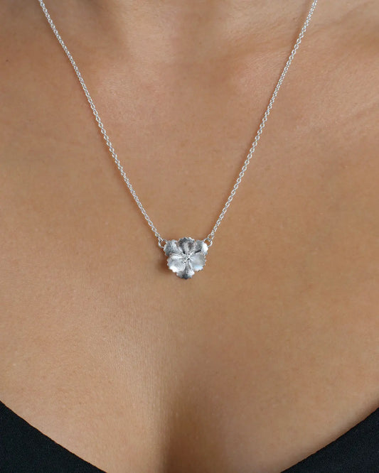Collar plata 925 flor pensamiento