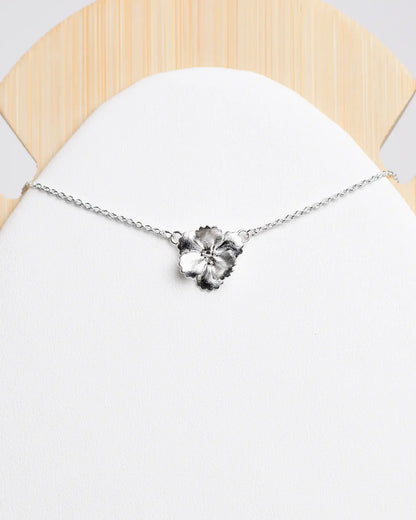 Collar plata Flor Pensamiento