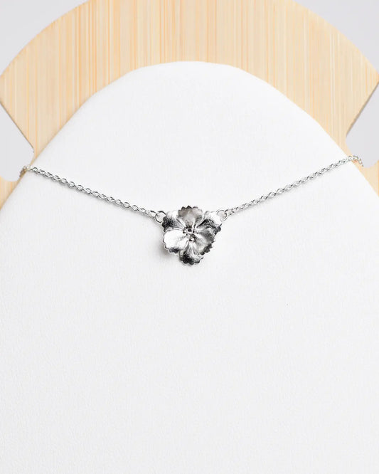 Collar plata 925 flor pensamiento