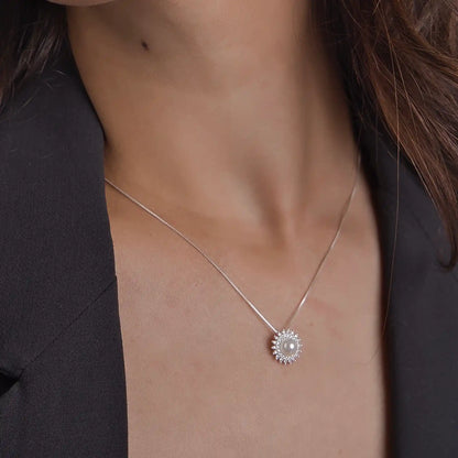 Collar plata 925 para mujer Elena sol en modelo