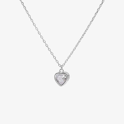 Collar plata 925 para mujer Julieta corazon fondo blanco