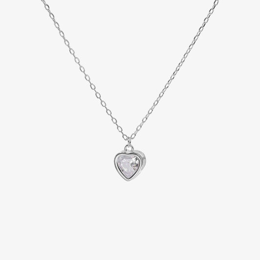 Collar plata 925 para mujer Julieta corazon fondo blanco
