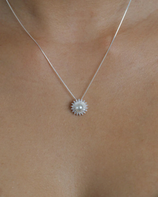 Collar plata 925 sol perlado