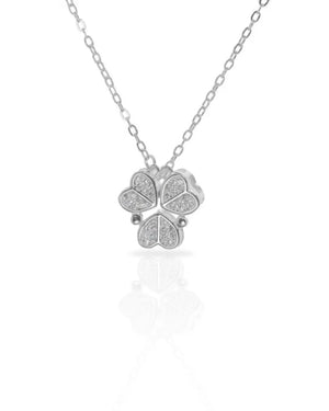 Collar plata 925 trébol de corazones