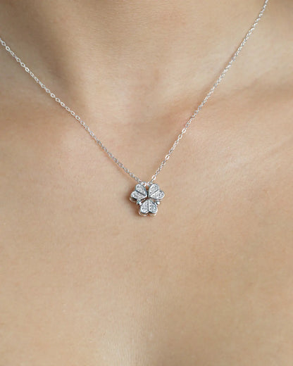 Collar plata Trébol de Corazones